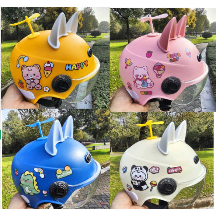 Шолом 4 кольори, знімний візор, регульовані застібки, світловідбивні наліпки, 21*24*16 см, МІКС ВИДІВ, в п-е /40/