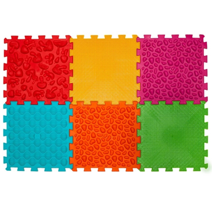 Масажний килимок «Ортек Мікс Пазли» 6 елементів М`ЯКИЙ