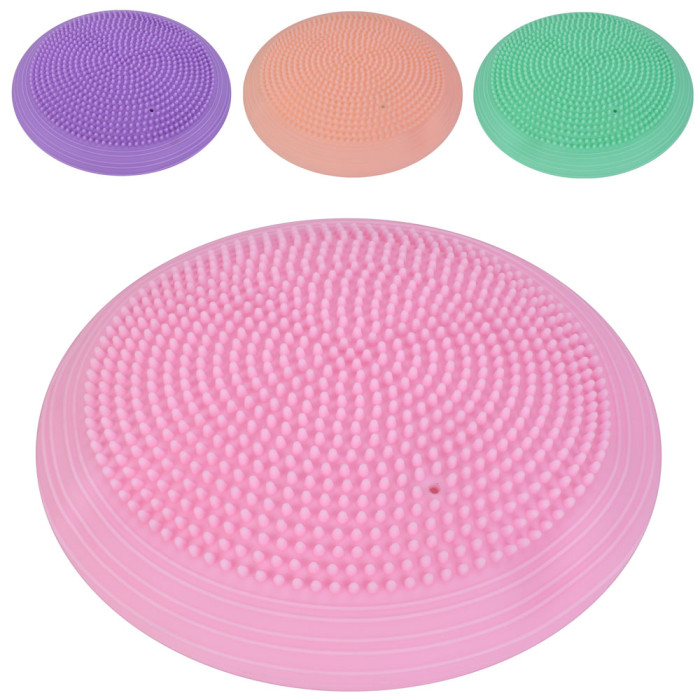 Подушка для йоги 33см, масажна, балансувальна,750-800г, 4 кольори, у п/е /12/