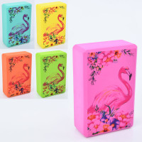 Блок для йоги EVA, 120г, 5 кольорів, 1 вид (фламінго), в п/е 23-15-7,5см /50/