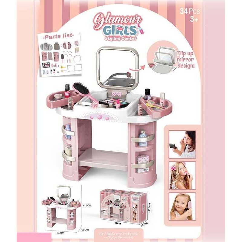 Трюмо 52,5х30,5х61,5 см, дзеркальце, імітація косметики, гребінець, аксесуари, в кор. /8/