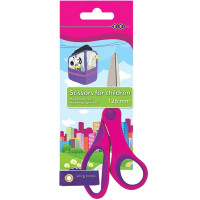 Ножиці дитячі 126мм, пластикові ручки з гумов. вставками, рожевий