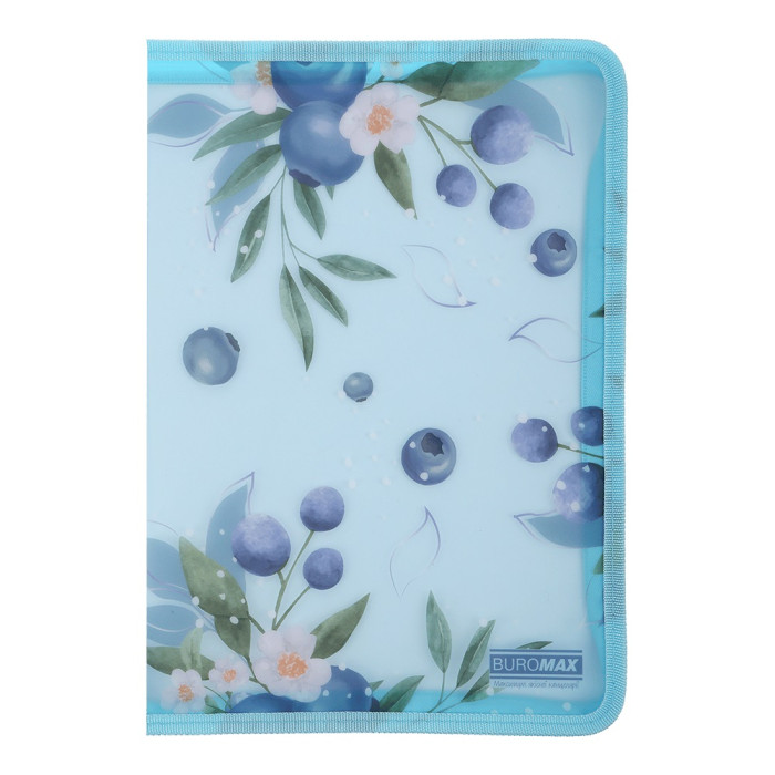 Папка-конверт на блискавці ARABESKI, А4, матовий напівпрозорий пластик, морська хвиля, ціна за 2 шт. //