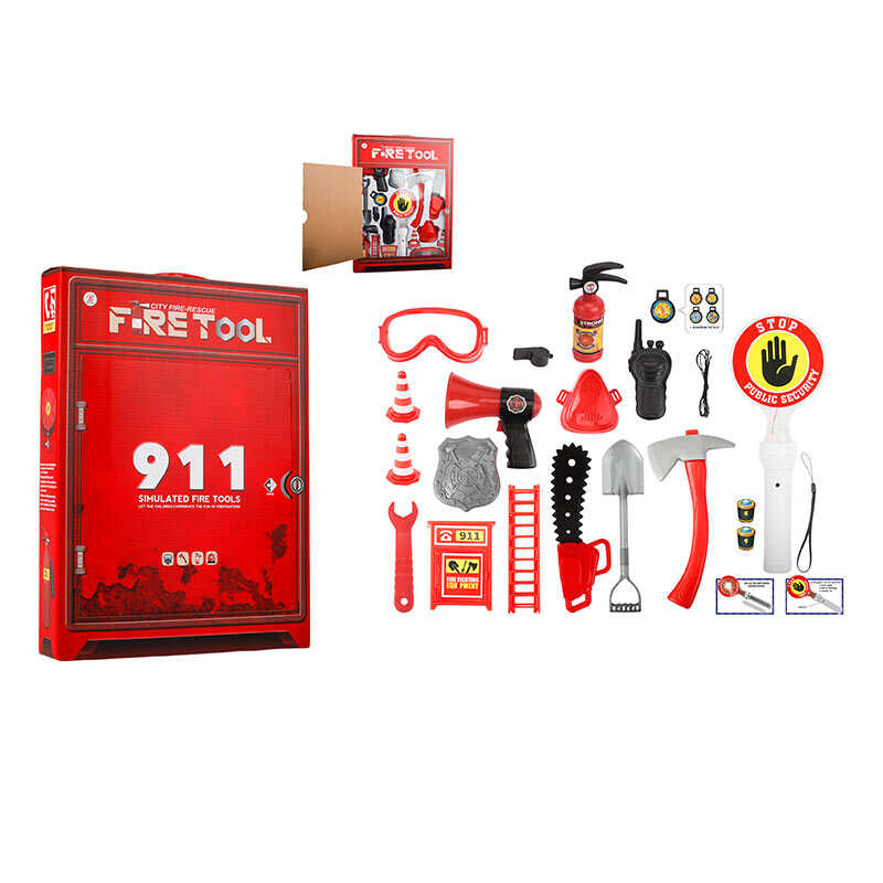 Набір пожежника палиця зі знаком “Стоп” має підсвічування, вогнегасник, захисні окуляри, респіратор, компас, гучномовець, рація, свисток, в кор. /24-2/