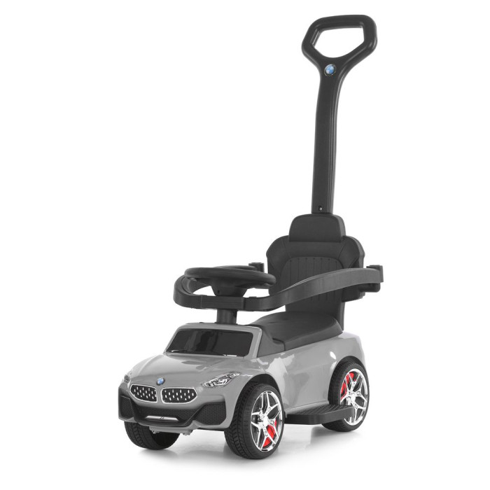 Каталка-толокар M 6253EL-11 (1шт) бат.ручка, муз, світло, шкіра, підсклянник, MP3, BLUETOOTH, сірий