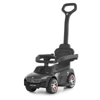 Каталка-толокар M 6253EL-2 (1шт) бат.ручка, муз, світло, шкіра, підсклянник, MP3, BLUETOOTH, чорний