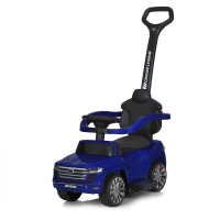 Машина M 6054BLR-4 (1шт), 2,4G р/к, 3в1 (каталка-толокар, бат.ручка), 1*6V4.5A, 1*35W, муз, світло, шкіра, MP3, USB, BLUETOOTH, TF, синій