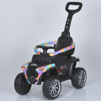 Квадроцикл M 5732EBLR-12 (1шт) 2-в-1(каталка-толокар),2,4G(р/у), 1*25W, 1*6V4AH, батьк.ручка, музика, USB, bluetooth, шкіра, EVA, світло, блакитний
