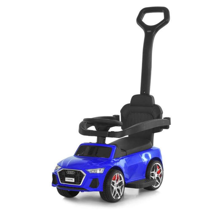 Каталка-толокар M 6254EL-4 (1шт) бат.ручка, муз, світло, шкіра, підсклянник, MP3, BLUETOOTH, синій