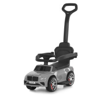 Каталка-толокар M 6252EL-11 (1шт) бат.ручка, муз, світло, шкіра, підсклянник, MP3, BLUETOOTH, сірий