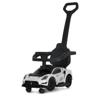 Каталка-толокар M 5106-1 (1шт) 2в1(батьківська ручка), музика, підставка для ніг, захист від падіння, білий