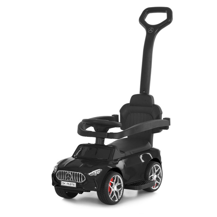 Каталка-толокар M 6255EL-2 (1шт) бат.ручка, муз, світло, шкіра, підсклянник, MP3, BLUETOOTH, чорний