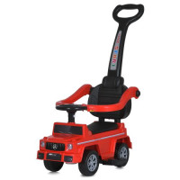 Каталка-толокар M 5903L-3 (1шт) 2в1(с батьк.ручкой), музика, світло, шкіра, червоний