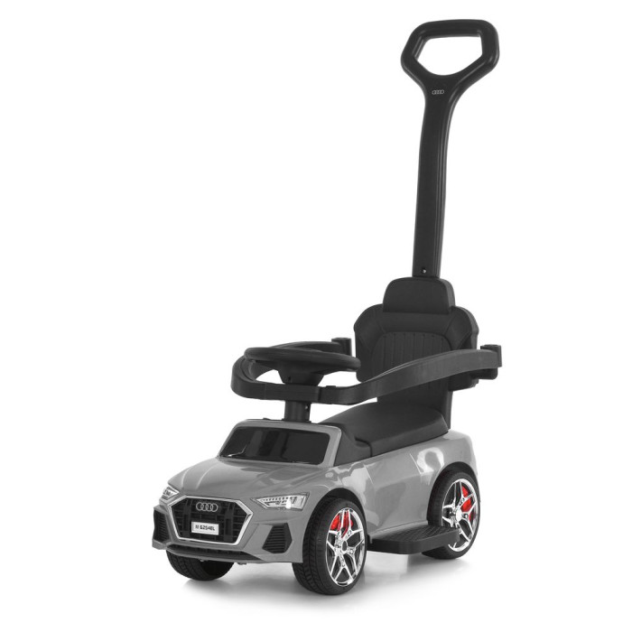Каталка-толокар M 6254EL-11 (1шт) бат.ручка, муз, світло, шкіра, підсклянник, MP3, BLUETOOTH, сірий