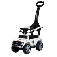 Каталка-толокар M 5804EL-1 (1шт)  2-в-1(с бітьк.ручкой), музика, шкіра, EVA, білий