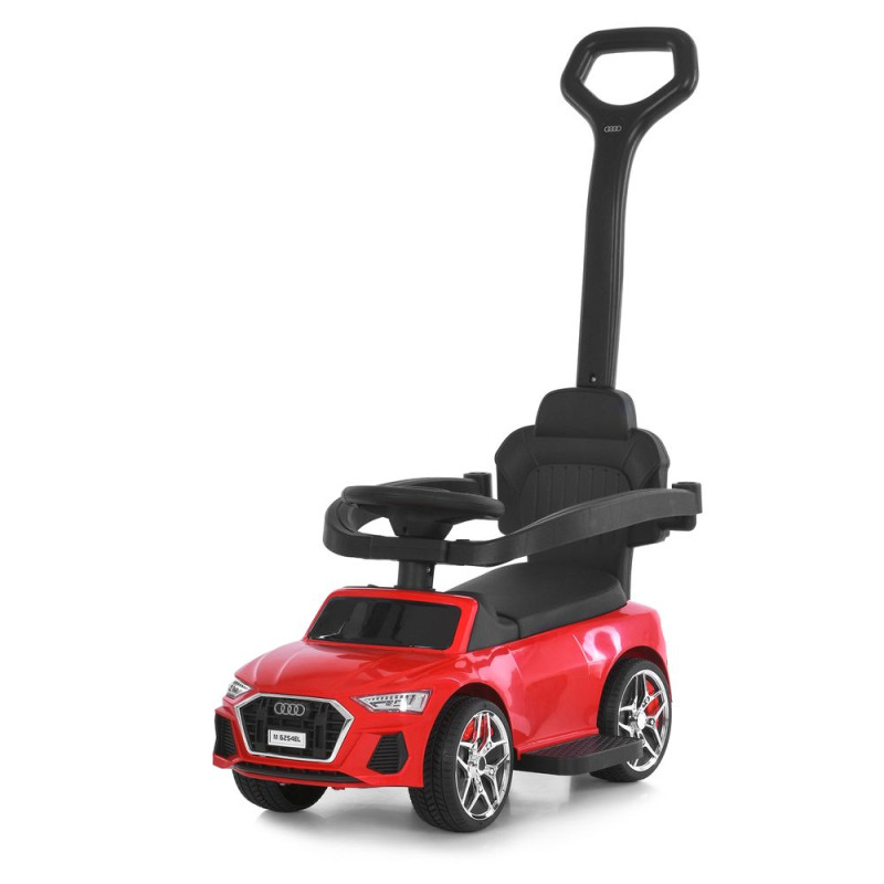 Каталка-толокар M 6254EL-3 (1шт) бат.ручка, муз, світло, шкіра, підсклянник, MP3, BLUETOOTH, червоний