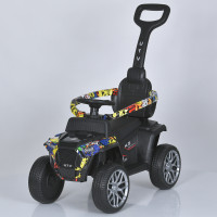 Квадроцикл M 5732EBLR-6 (1шт) 2-в-1(каталка-толокар),2,4G(р/у), 1*25W, 1*6V4AH, батьк.ручка, музика, USB, bluetooth, шкіра, EVA, світло, жовтий