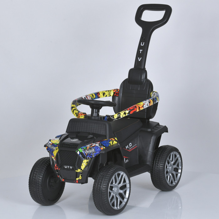 Квадроцикл M 5732EBLR-6 (1шт) 2-в-1(каталка-толокар),2,4G(р/у), 1*25W, 1*6V4AH, батьк.ручка, музика, USB, bluetooth, шкіра, EVA, світло, жовтий