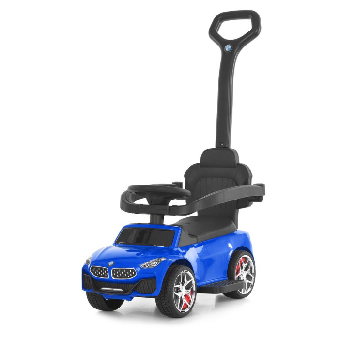 Каталка-толокар M 6253EL-4 (1шт) бат.ручка, муз, світло, шкіра, підсклянник, MP3, BLUETOOTH, синій