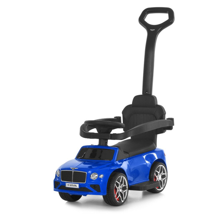 Каталка-толокар M 6252EL-4 (1шт) бат.ручка, муз, світло, шкіра, підсклянник, MP3, BLUETOOTH, синій