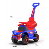 Машина M 5764EBLR-4-3 (1шт) 2-в-1(каталка-толокар),1акум6V4AH, 1мотор25W, муз.,світло, колесаEVA, шкір.сидіння, синьо-червоний