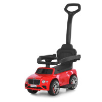 Каталка-толокар M 6252EL-3 (1шт) бат.ручка, муз, світло, шкіра, підсклянник, MP3, BLUETOOTH, червоний