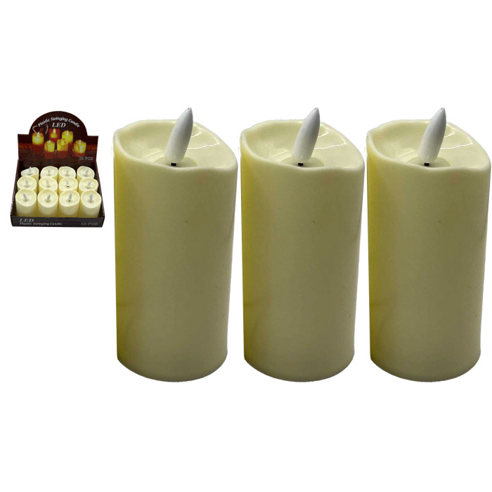 Свічка декор.світлодіодна LED 11*5см (пластик) в/в (40*12), ціна за 12 шт. //