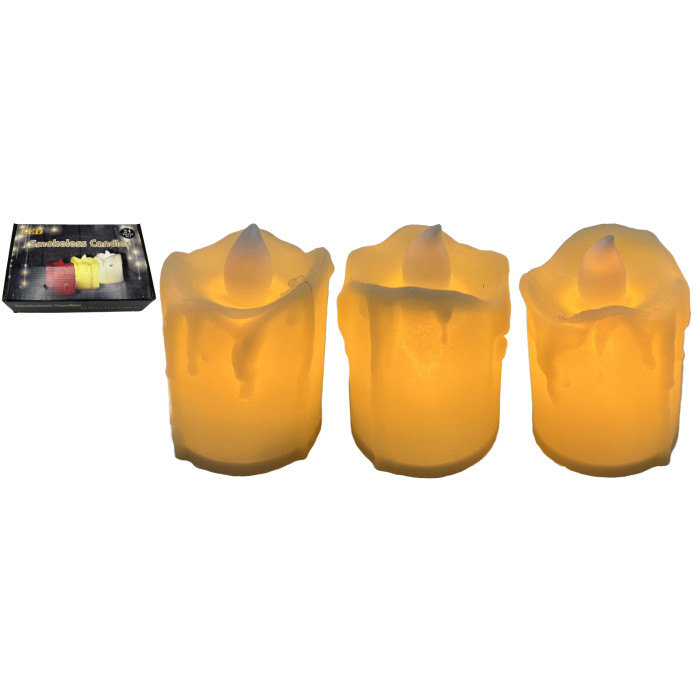 Свічка декор.світлодіодна LED 6*3,8см (пластик) в/в (40*24), ціна за 24 шт. //