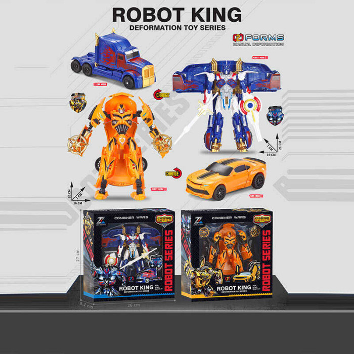 Трансформер 2 види, кінцівки обертаються, зброя, пластикові колеса, в кор.  /72/