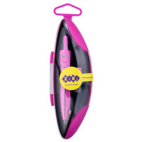 Циркуль START NEON в твердому футлярі, з запасним грифелем, рожевий,  KIDS Line