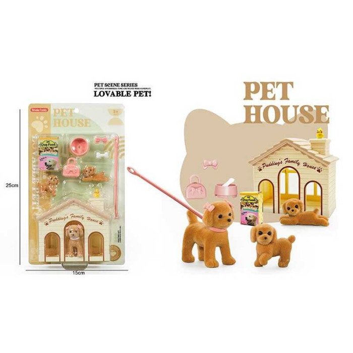 Улюбленці 3 тваринки, будка, мисочка, сумочка, на листі 15*6*25 см /72/