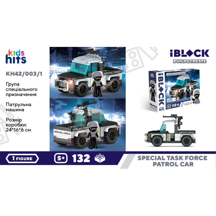 Конструктор Kids hits IBLOCK JUNIOR 132дет. кор. 24*16*6см /36-2/