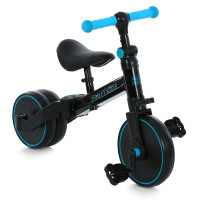 Велосипед-біговел дитячий  PROFI KIDS 10/8д. MBB 1008 blue green (1шт) 3в1, 3 кол EVA,.сталева рама,вилка,склад.кермо,ексцентрик, чорно-голубий