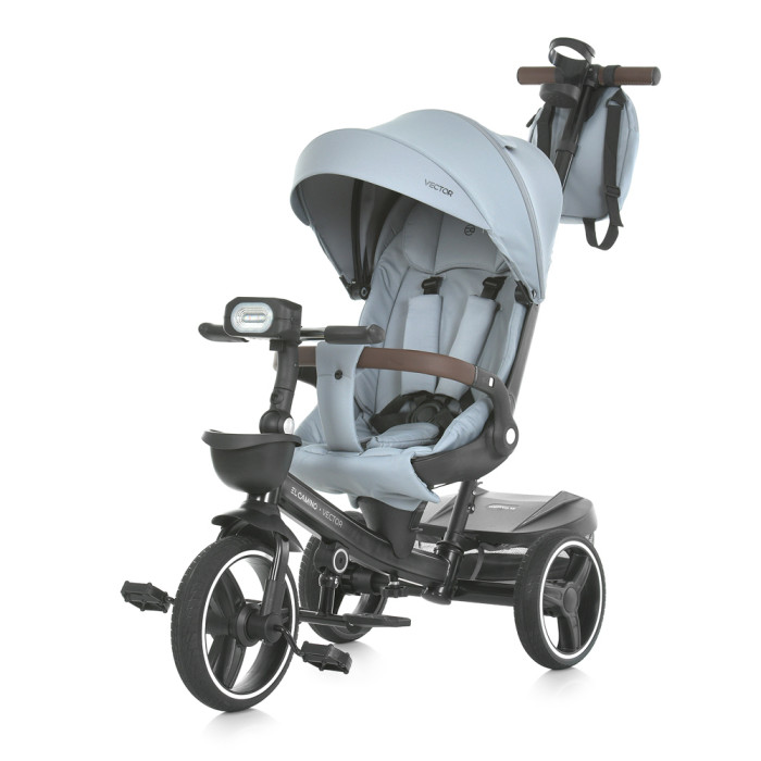 Велосипед El Camino VECTOR ME 1162-1 Frost Gray (1шт) 3 кол. PU (12/10), поворот сид., швидкоз?ємні кол., гальма, склад. кермо, світло, підшип., сумка