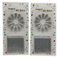 Свічки в наборі 12шт.з підставками 5,5см,срібні (12*24)