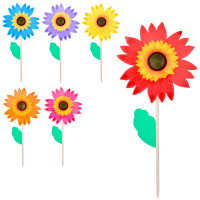 Вітрячок вертушка, квітка, діам.30см, паличка50см(дерев'яна), 6кольорів, в пакеті, 30-30-2смьорів, в п/е /80/