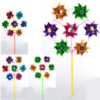 Вітрячок квітка,діам. 28см,паличка28см, фольга, 2 види /300/