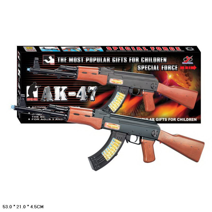 Автомат 69см, звук, світло, вібро, мікс видів, бат, в кор-ці, 53-21-5см /36/