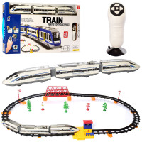 Залізниця 264см, р/к, локомотив2шт, вагон, 49предм, звук, світло, їде, на бат-ці, в кор-ці, 60-29-5см /9/