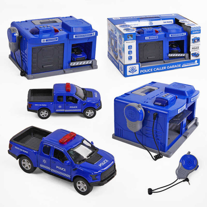 Гараж «Поліція» авто метал. рація, світло, звук,(37*25*20см.) в кор. /8/