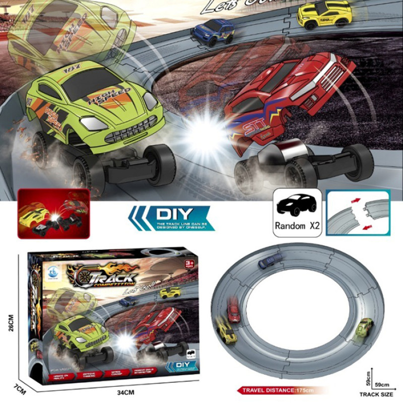 Трек 59-59см, машина 2шт (інерція, 7,5см, знімний корпус), в кор-ці, 34-26-7см /18/