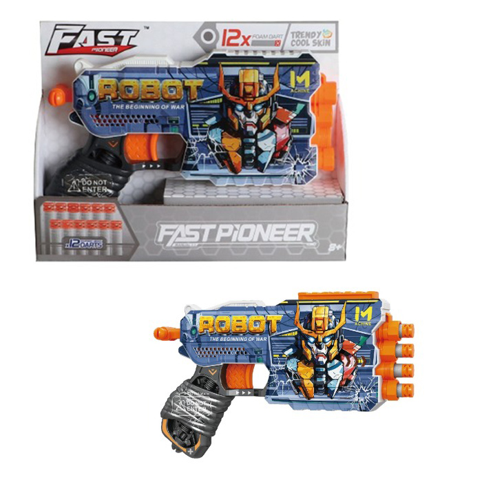 Пістолет 22,5см, м'які кулі 12шт, в кор-ці, 23,5-17,5-5см /36/