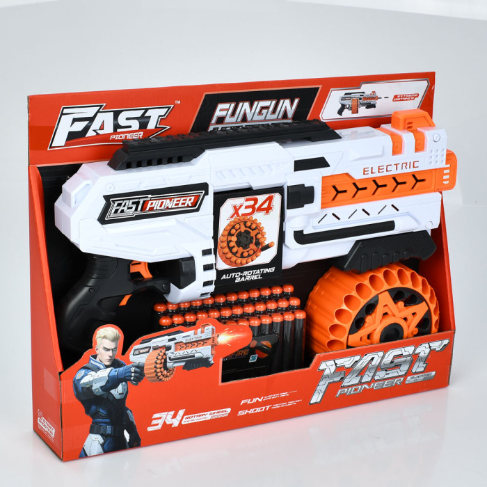 Автомат 42,5см, м'які кулі 36шт, на бат-ці, в кор-ці, 44-32,5-7,5см /8/