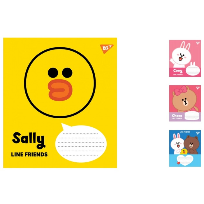 А5/12 кл. YES Line Friends, зошит учнів. 25 шт. у уп. //