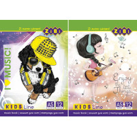 Зошит для нот, А5, 12 аркушів, на скобі, вертикальний, KIDS Line ціна за 20 шт. //