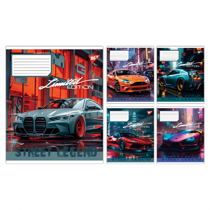 А5/12 кос. Yes Street legend, зошит учнівський шкільний, ціна за 25 шт. //