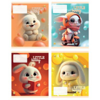 Зошит 12 арк.коса лінія Тверда 43111 Пухнастики, 25 шт. в уп. /600/, 4к.